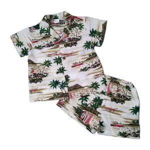 Koko Keiki Hawaiian Outfit Shirt Short Set Size 4T Vacation Beach Summer Travel
